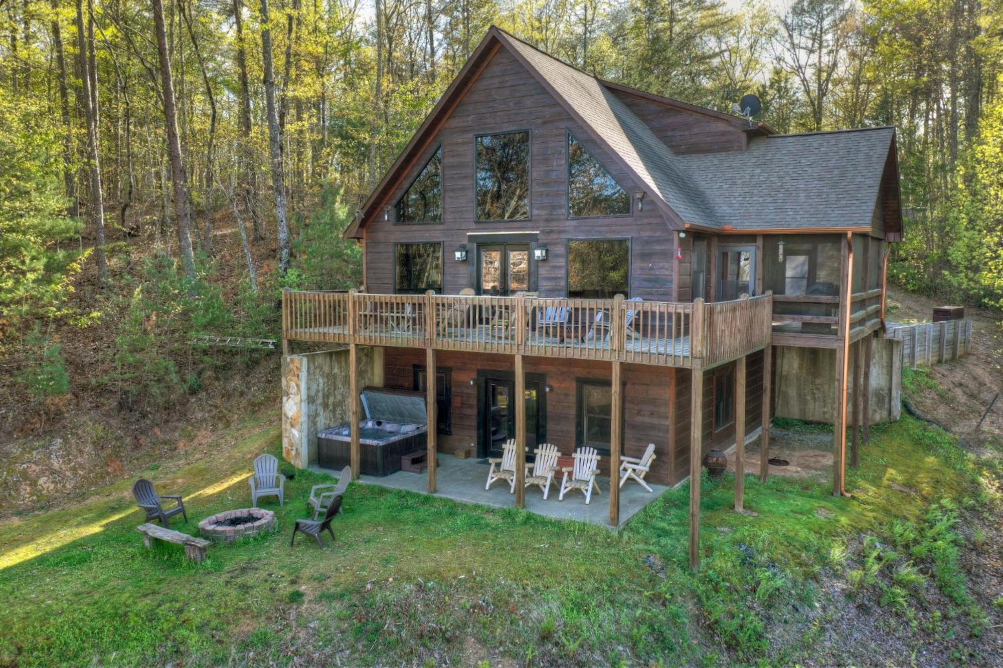 The View Sweeping Mountain Views Gas Fireplace Game Room Hot Tub Блу-Ридж Екстер'єр фото